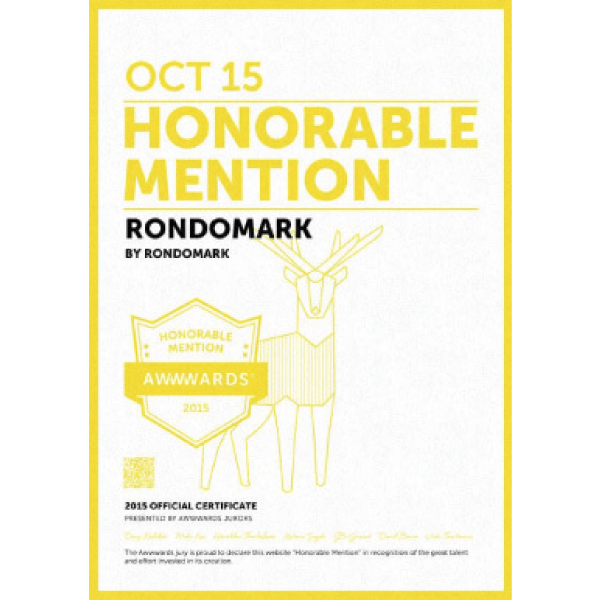 Awwwardsにて「HONORABLE MENTION」受賞